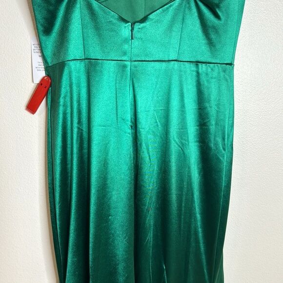 Ieena for Mac Duggal emerald green square neck line long gown dress size 4 - Picture 12 of 16